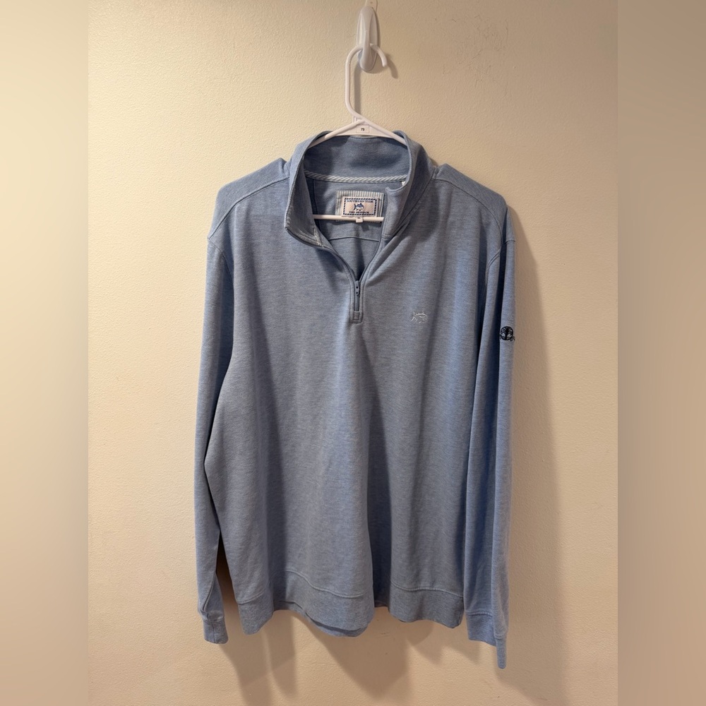 Southern Tide Skipjack Quarter Zip Pullover Light Blue XL